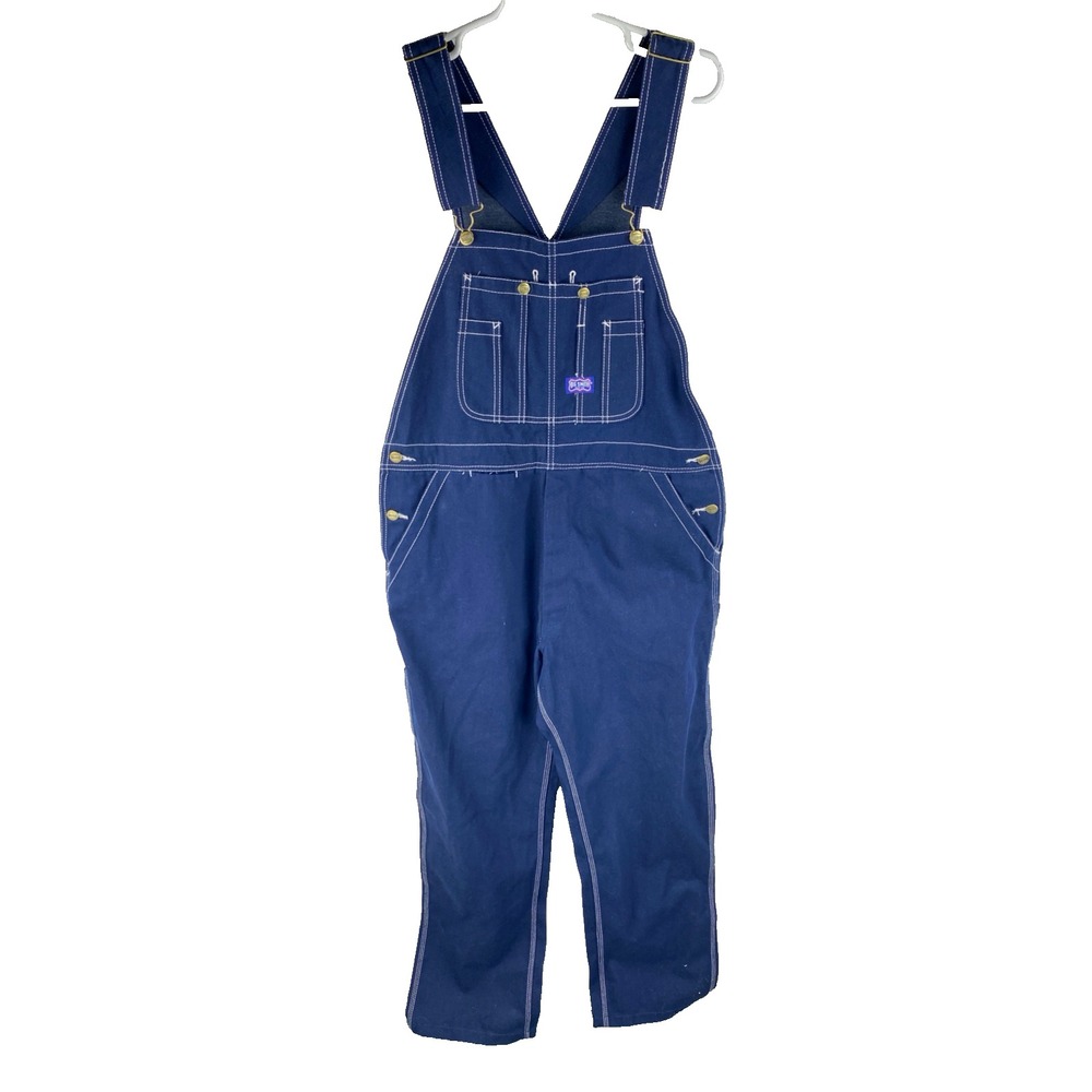 Big Smith Carpenter Bib Overalls Men's Size 36x32‎ Vtg Denim Straight Leg Work